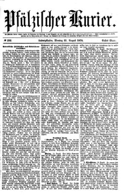 Pfälzischer Kurier Montag 31. August 1874