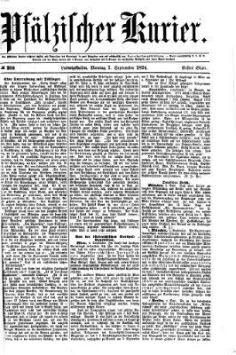 Pfälzischer Kurier Montag 7. September 1874