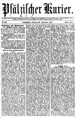 Pfälzischer Kurier Montag 28. September 1874