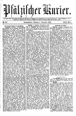 Pfälzischer Kurier Montag 7. Dezember 1874
