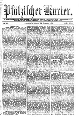 Pfälzischer Kurier Montag 28. Dezember 1874