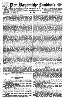 Der Bayerische Landbote Samstag 31. Januar 1874