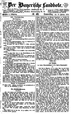 Der Bayerische Landbote Donnerstag 19. Februar 1874