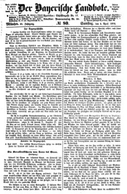 Der Bayerische Landbote Samstag 4. April 1874