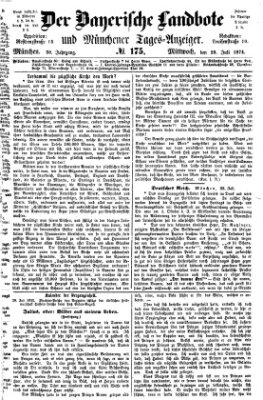 Der Bayerische Landbote Mittwoch 29. Juli 1874