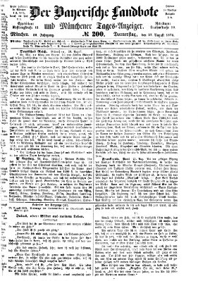 Der Bayerische Landbote Donnerstag 27. August 1874