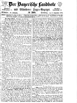 Der Bayerische Landbote Sonntag 6. September 1874