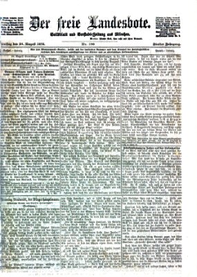Der freie Landesbote Dienstag 25. August 1874