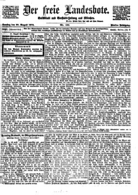 Der freie Landesbote Samstag 29. August 1874