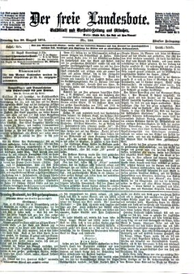 Der freie Landesbote Sonntag 30. August 1874