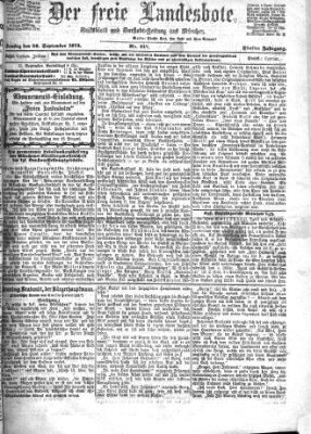 Der freie Landesbote Samstag 26. September 1874