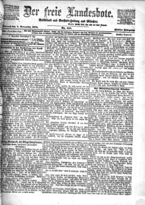 Der freie Landesbote Mittwoch 4. November 1874