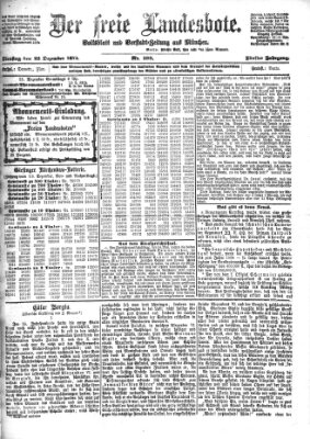 Der freie Landesbote Dienstag 22. Dezember 1874
