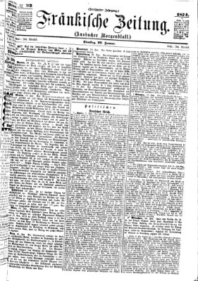 Fränkische Zeitung (Ansbacher Morgenblatt) Dienstag 27. Januar 1874