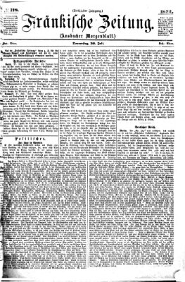 Fränkische Zeitung (Ansbacher Morgenblatt) Donnerstag 30. Juli 1874