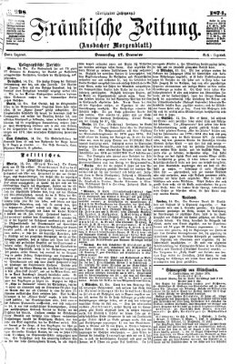 Fränkische Zeitung (Ansbacher Morgenblatt) Donnerstag 17. Dezember 1874