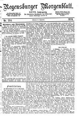 Regensburger Morgenblatt Mittwoch 23. September 1874