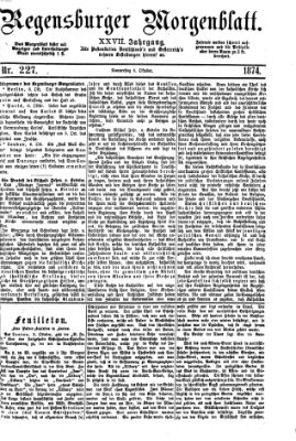 Regensburger Morgenblatt Donnerstag 8. Oktober 1874