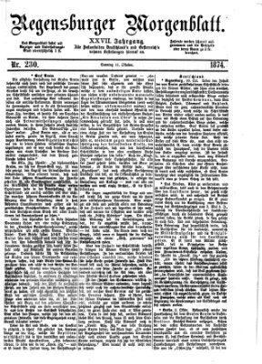Regensburger Morgenblatt Sonntag 11. Oktober 1874