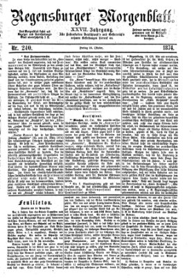 Regensburger Morgenblatt Freitag 23. Oktober 1874