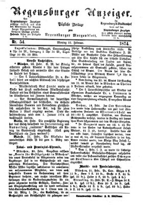Regensburger Anzeiger Montag 23. Februar 1874