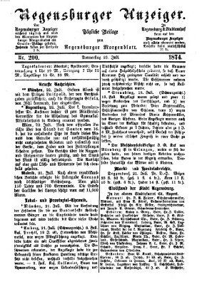 Regensburger Anzeiger Donnerstag 23. Juli 1874