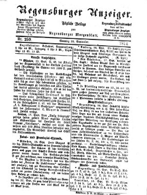 Regensburger Anzeiger Sonntag 20. September 1874