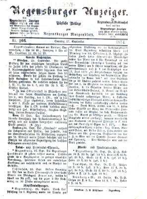 Regensburger Anzeiger Sonntag 27. September 1874
