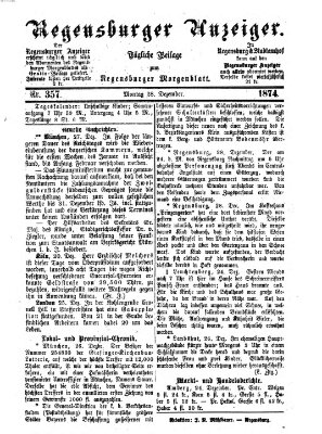 Regensburger Anzeiger Montag 28. Dezember 1874