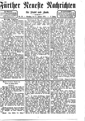 Fürther neueste Nachrichten für Stadt und Land (Fürther Abendzeitung) Samstag 31. Januar 1874