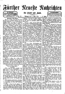 Fürther neueste Nachrichten für Stadt und Land (Fürther Abendzeitung) Mittwoch 11. März 1874