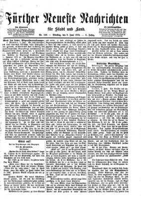 Fürther neueste Nachrichten für Stadt und Land (Fürther Abendzeitung) Dienstag 9. Juni 1874