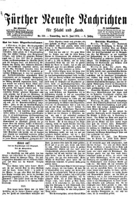 Fürther neueste Nachrichten für Stadt und Land (Fürther Abendzeitung) Donnerstag 25. Juni 1874