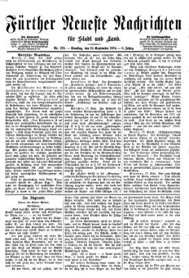 Fürther neueste Nachrichten für Stadt und Land (Fürther Abendzeitung) Samstag 19. September 1874