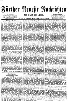 Fürther neueste Nachrichten für Stadt und Land (Fürther Abendzeitung) Donnerstag 8. Oktober 1874