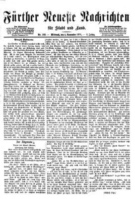 Fürther neueste Nachrichten für Stadt und Land (Fürther Abendzeitung) Mittwoch 4. November 1874