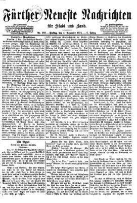 Fürther neueste Nachrichten für Stadt und Land (Fürther Abendzeitung) Freitag 4. Dezember 1874