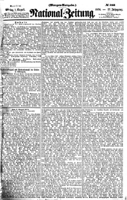 Nationalzeitung Freitag 7. August 1874