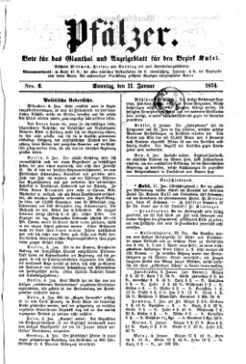 Pfälzer Sonntag 11. Januar 1874