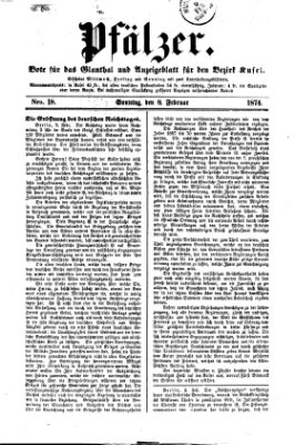Pfälzer Sonntag 8. Februar 1874