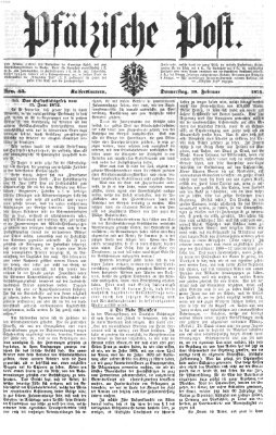 Pfälzische Post Donnerstag 19. Februar 1874
