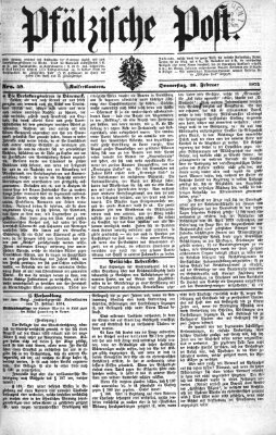 Pfälzische Post Donnerstag 26. Februar 1874