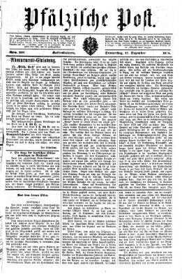 Pfälzische Post Donnerstag 17. Dezember 1874