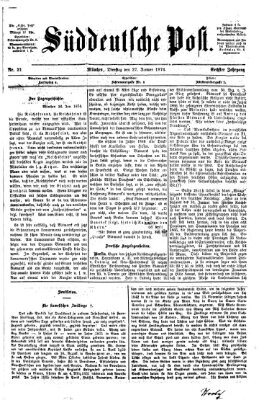 Süddeutsche Post Dienstag 27. Januar 1874