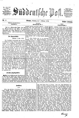 Süddeutsche Post Samstag 7. Februar 1874
