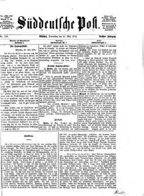 Süddeutsche Post Donnerstag 21. Mai 1874