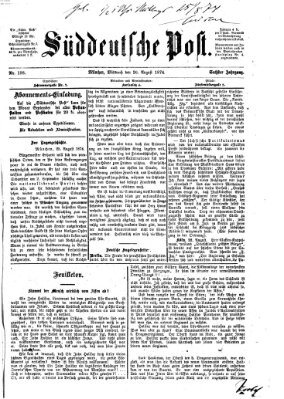 Süddeutsche Post Mittwoch 26. August 1874