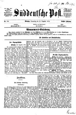 Süddeutsche Post Donnerstag 31. Dezember 1874