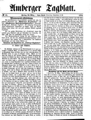 Amberger Tagblatt Freitag 20. März 1874