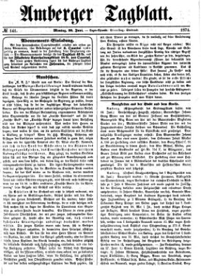 Amberger Tagblatt Montag 22. Juni 1874